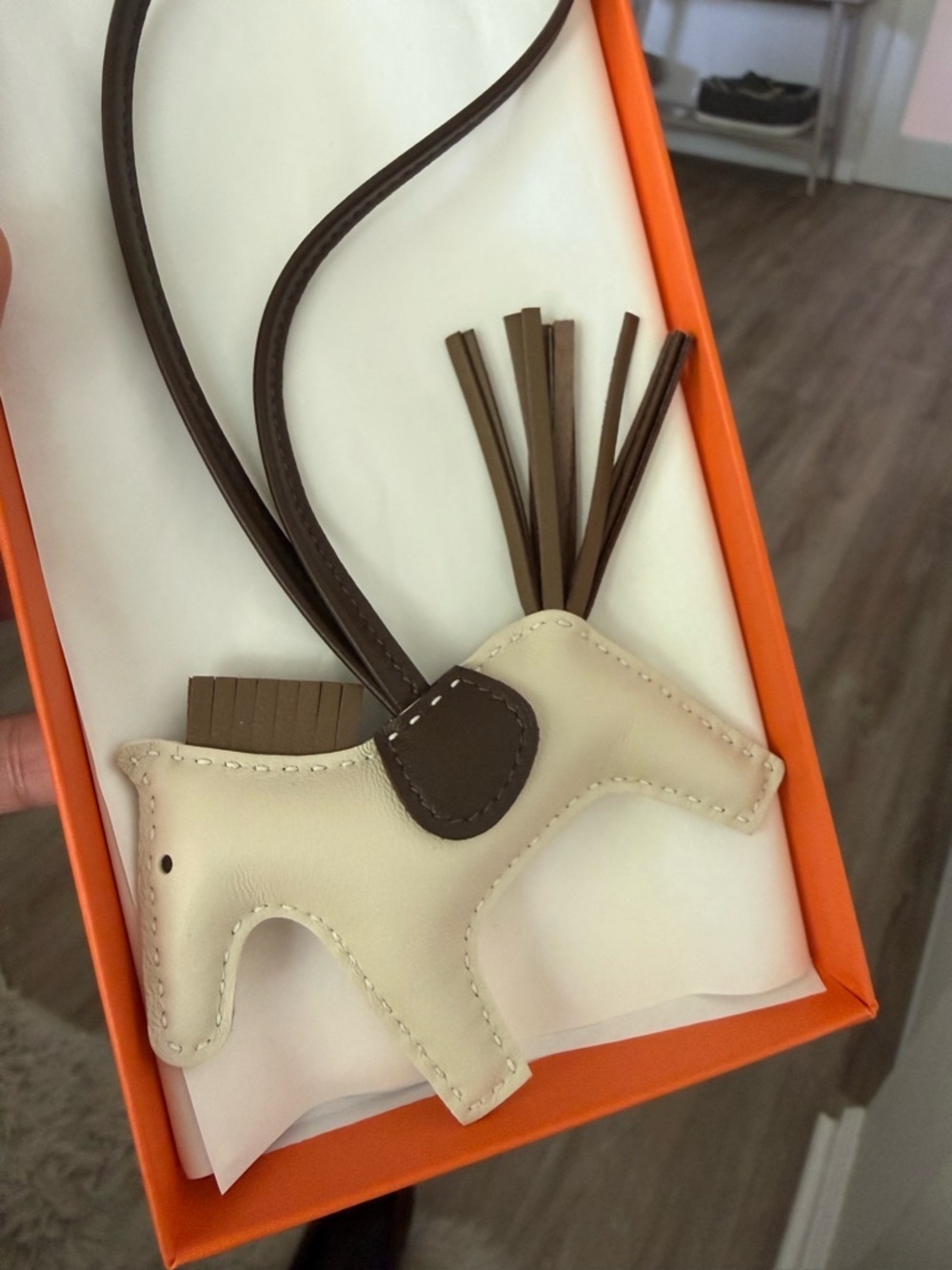 Hermes Rodeo Charm PM craie/chocolate/etoupe - Picture 5 of 10